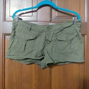 Olive green cargo shorts